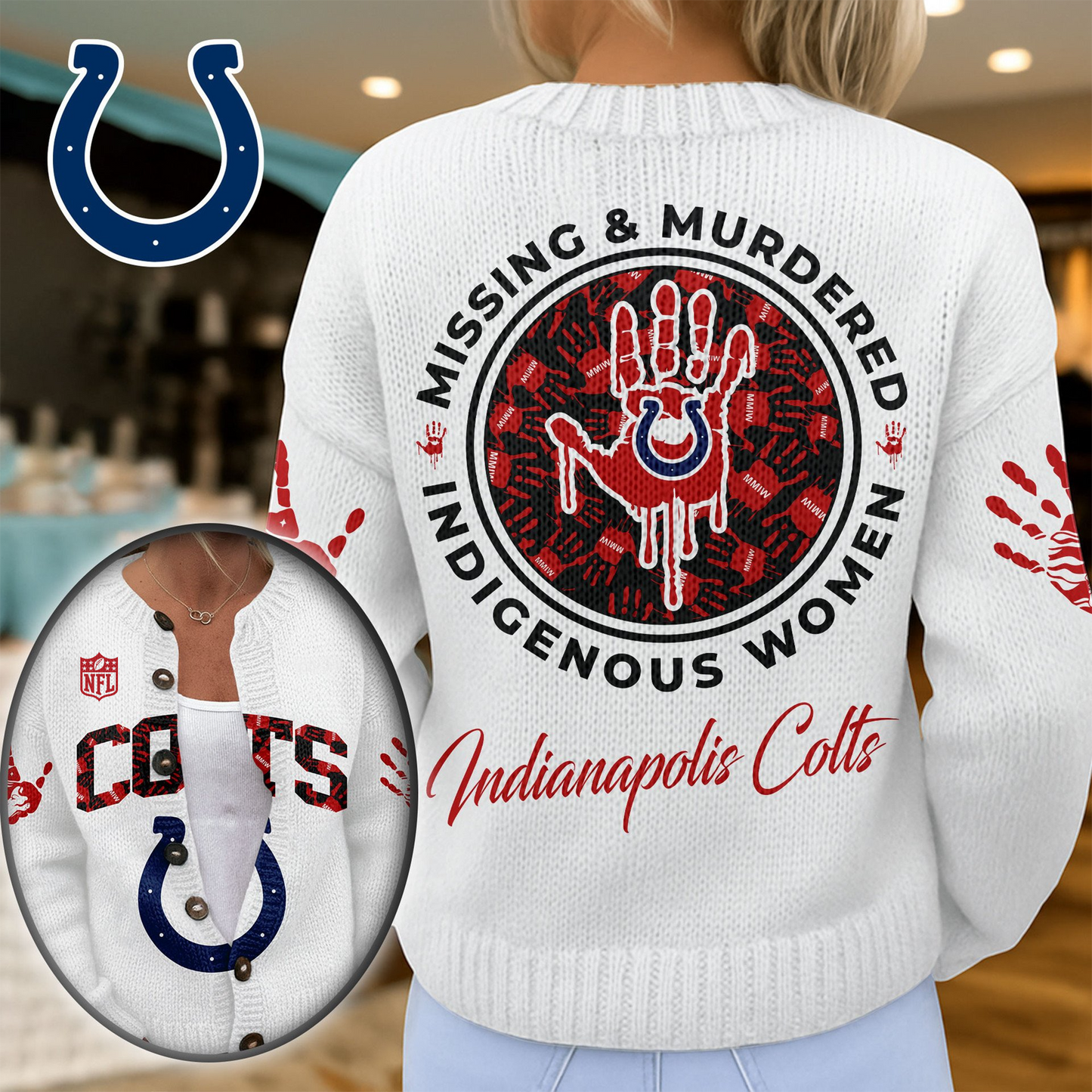 IC Premium NFL Cozy Knit Cardigan DDT NTL