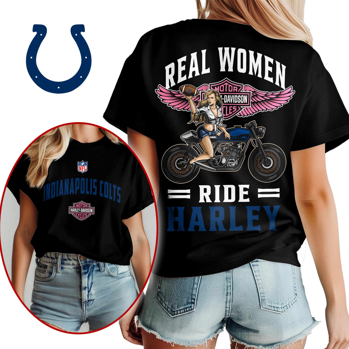 IC Premium NFL Real Women Ride Harley 3D Shirt DDT CTND