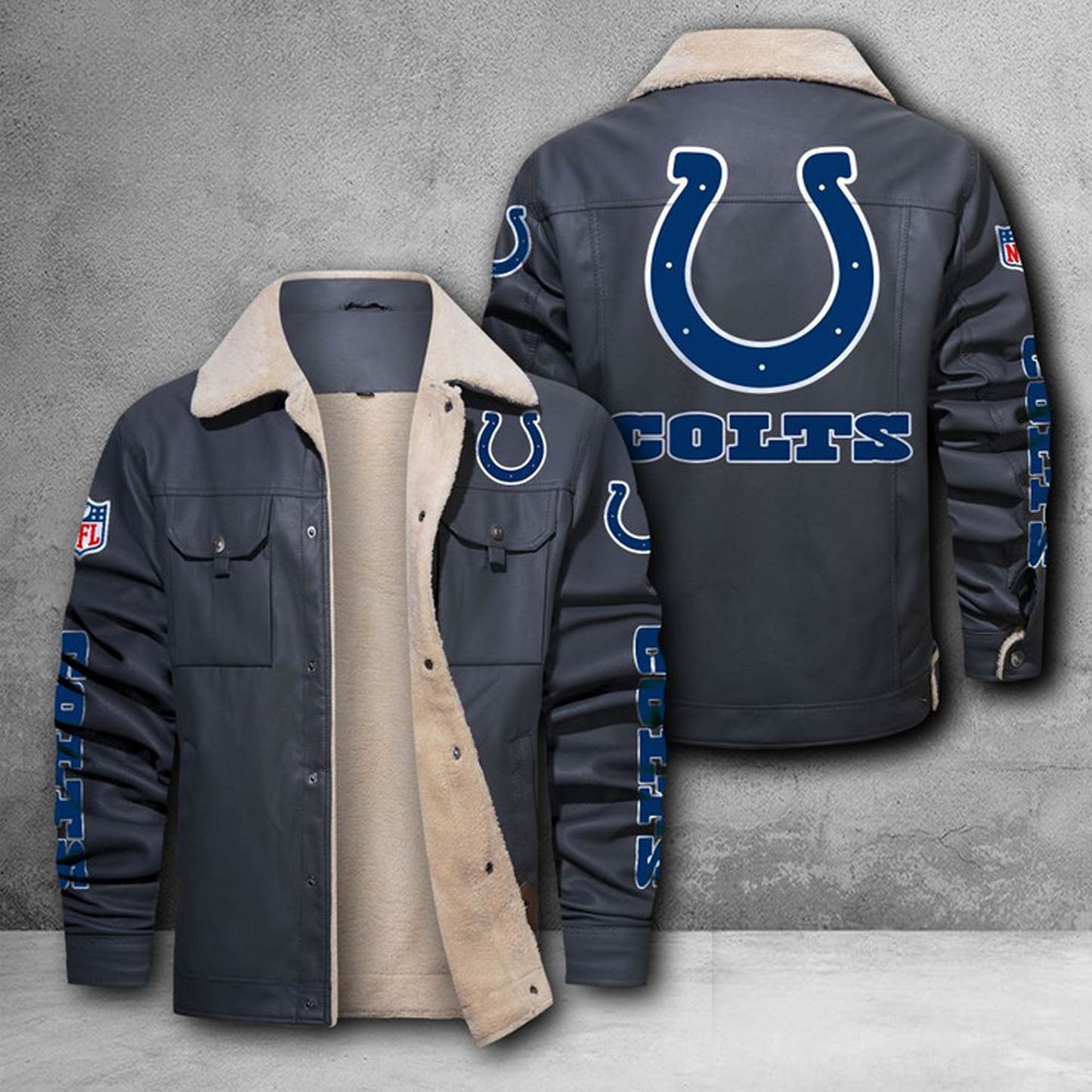 IND X NFL LEATHER JACKET DATND THUONGNH