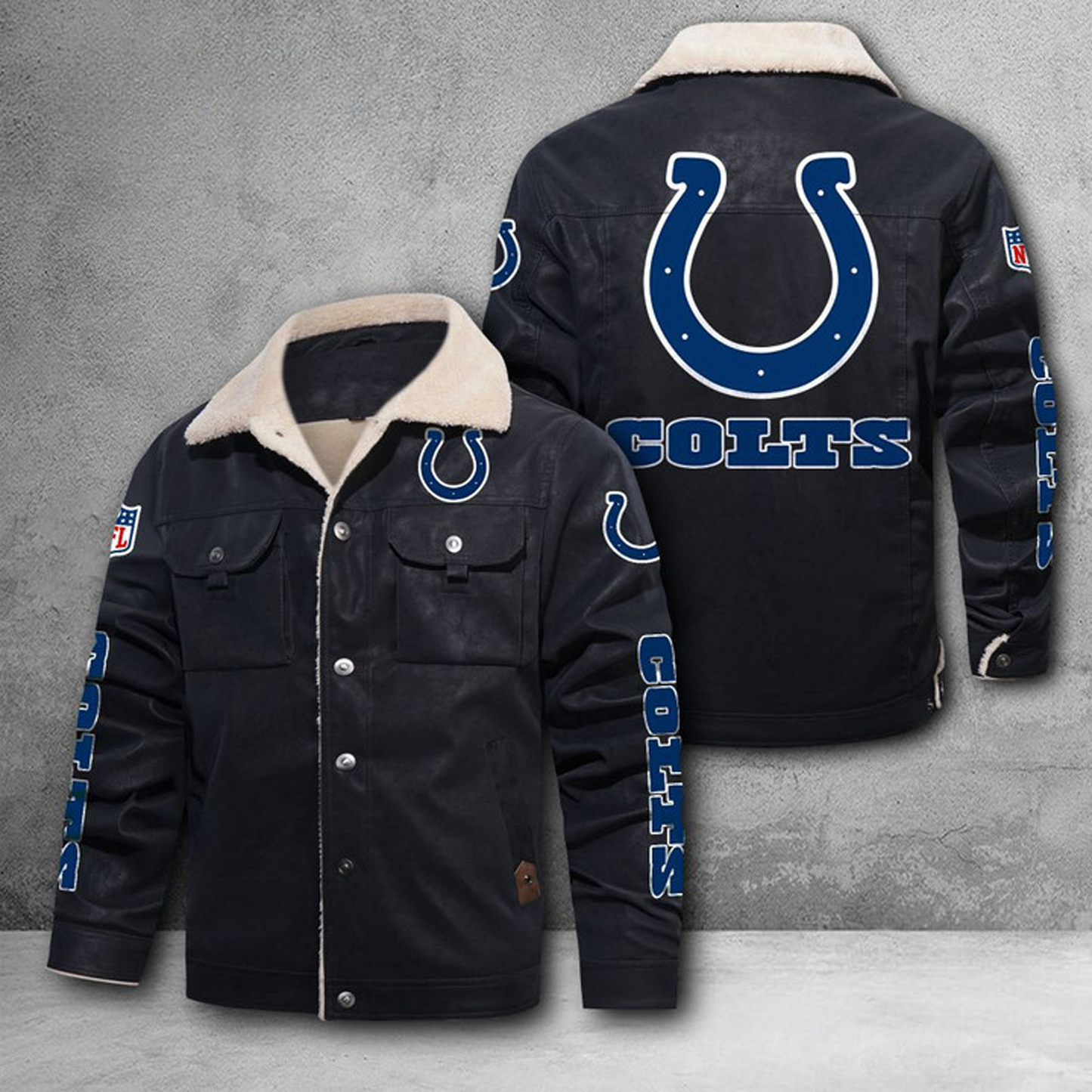 IND X NFL LEATHER JACKET DATND THUONGNH