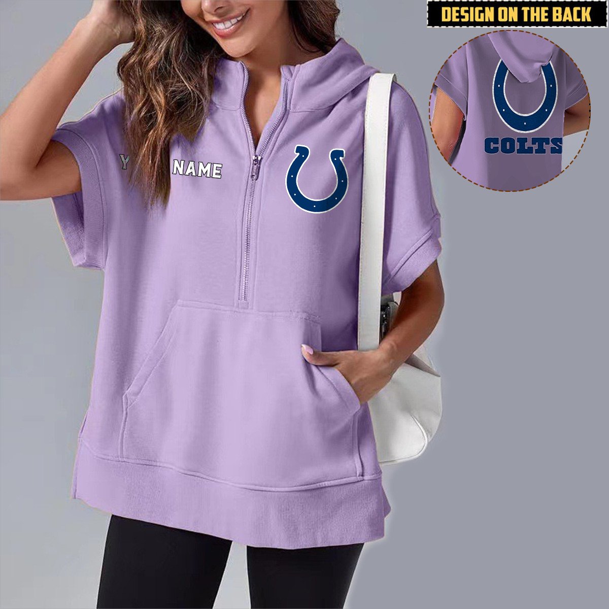 IND x NFL Short Sleeve Zip Hoodie DATND TANTD