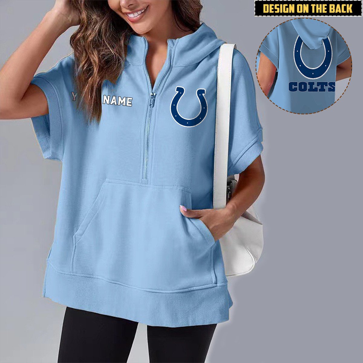 IND x NFL Short Sleeve Zip Hoodie DATND TANTD