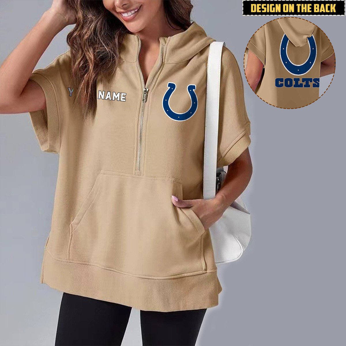 IND x NFL Short Sleeve Zip Hoodie DATND TANTD
