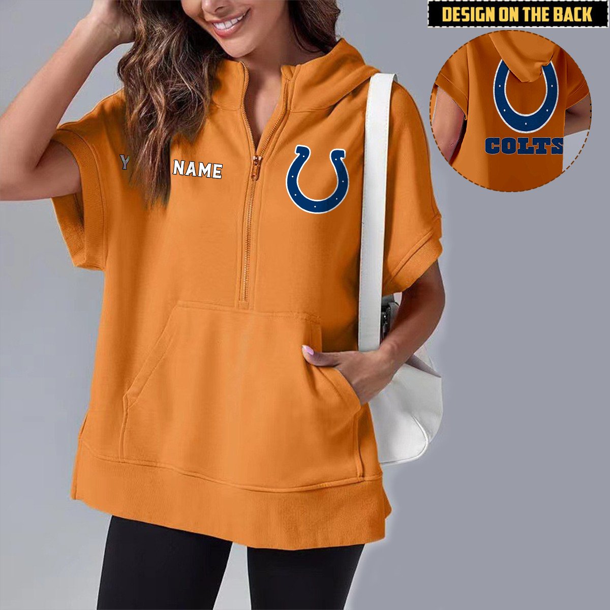 IND x NFL Short Sleeve Zip Hoodie DATND TANTD