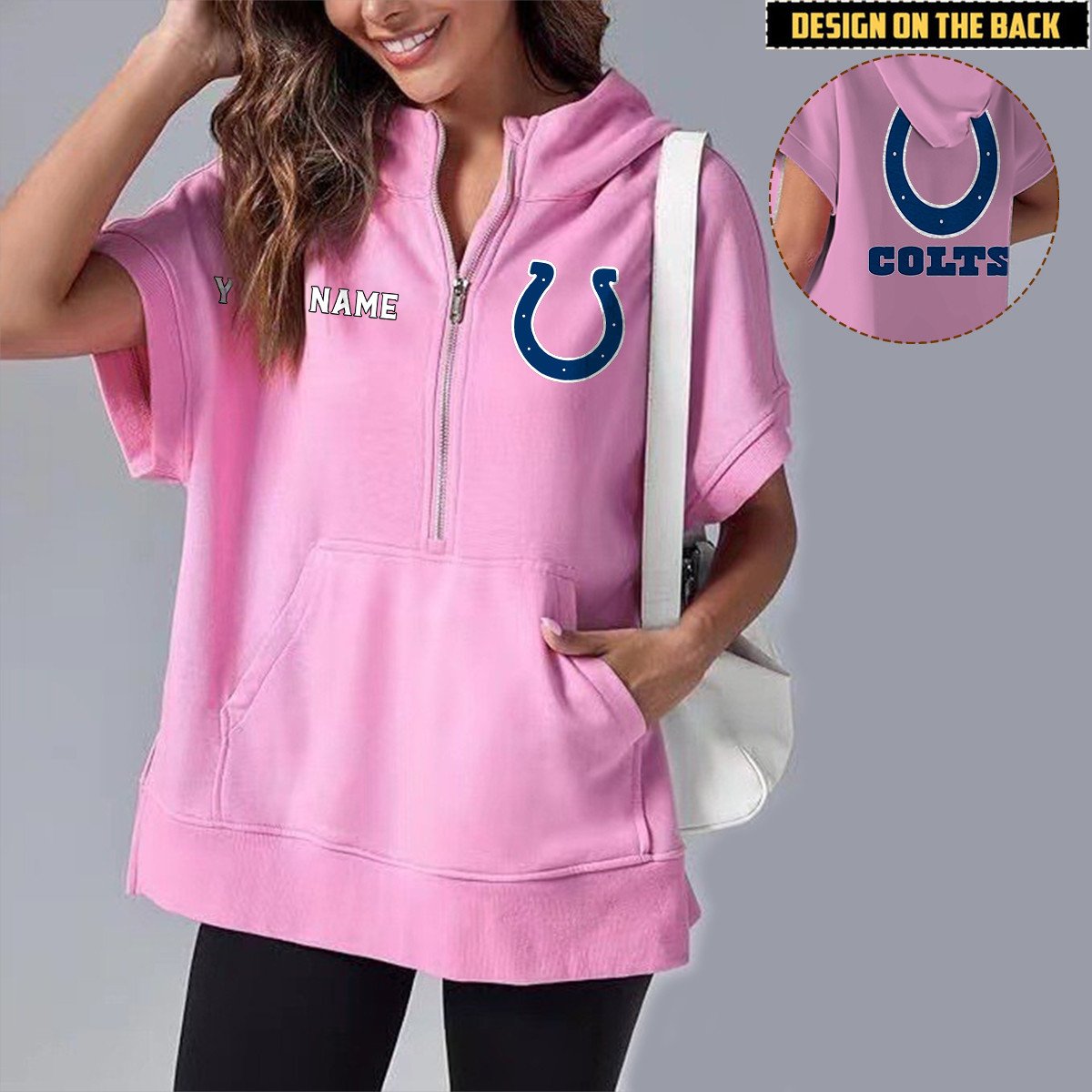 IND x NFL Short Sleeve Zip Hoodie DATND TANTD