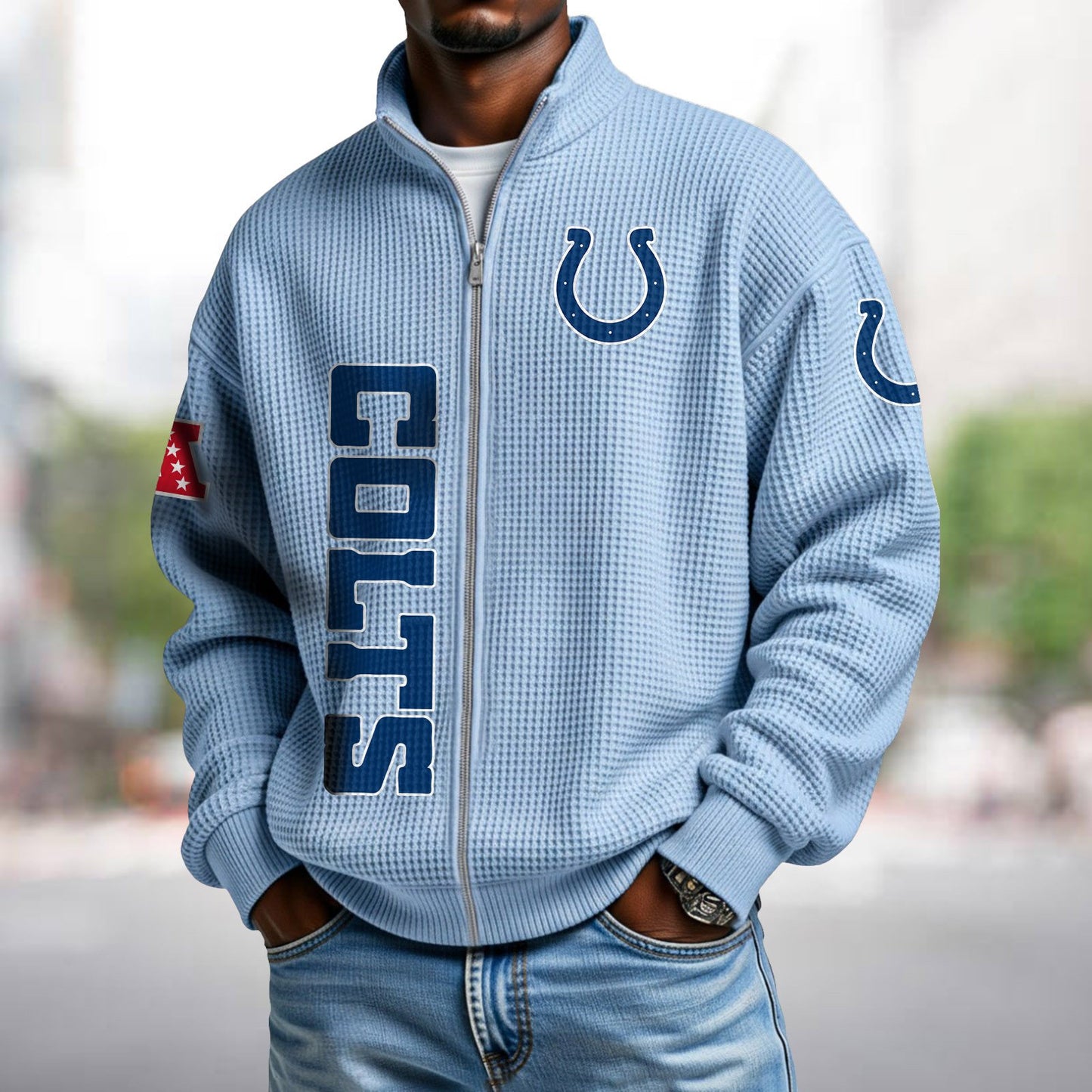 IND x NFL Waffle Zip-Up Sweatshirt DATND TANTD