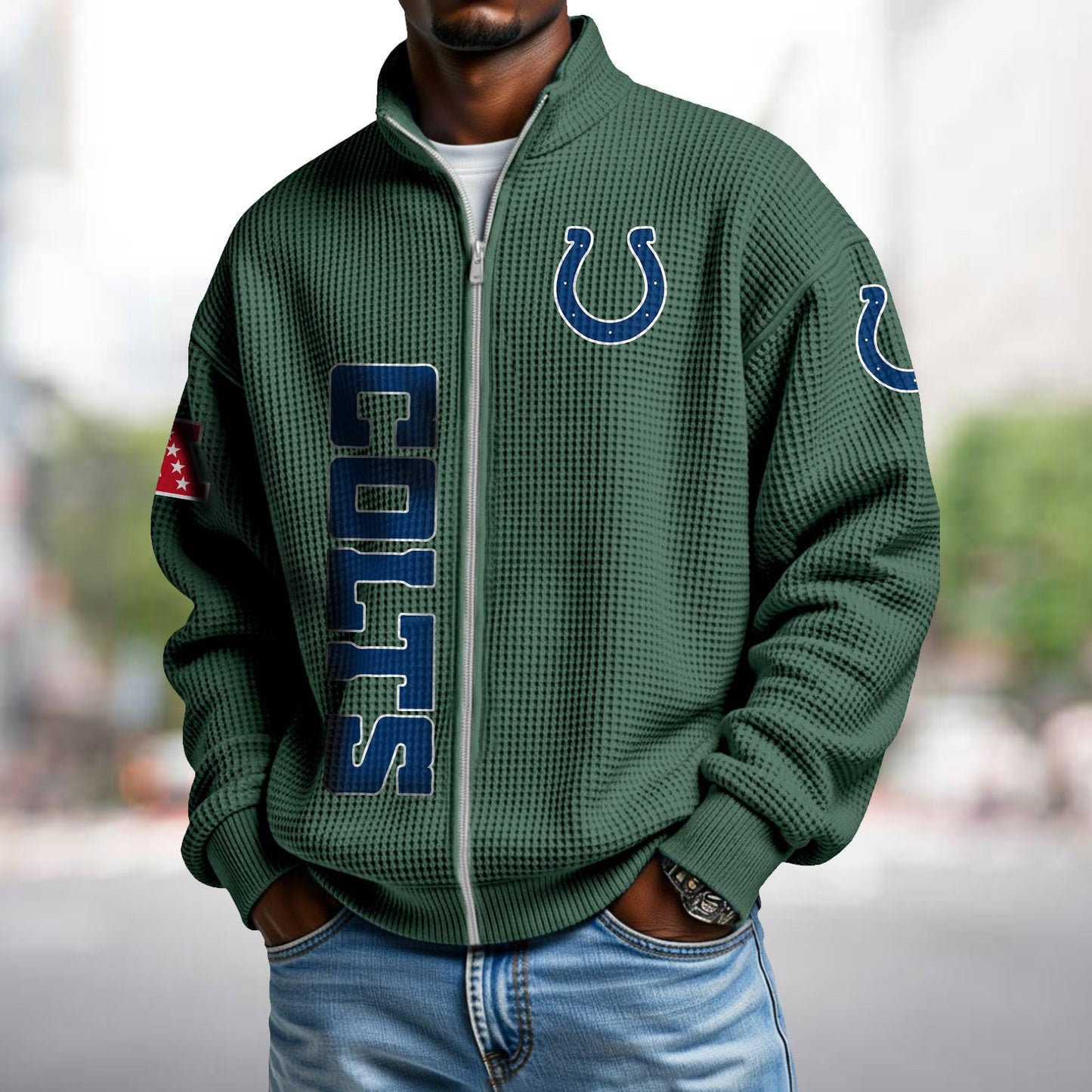 IND x NFL Waffle Zip-Up Sweatshirt DATND TANTD