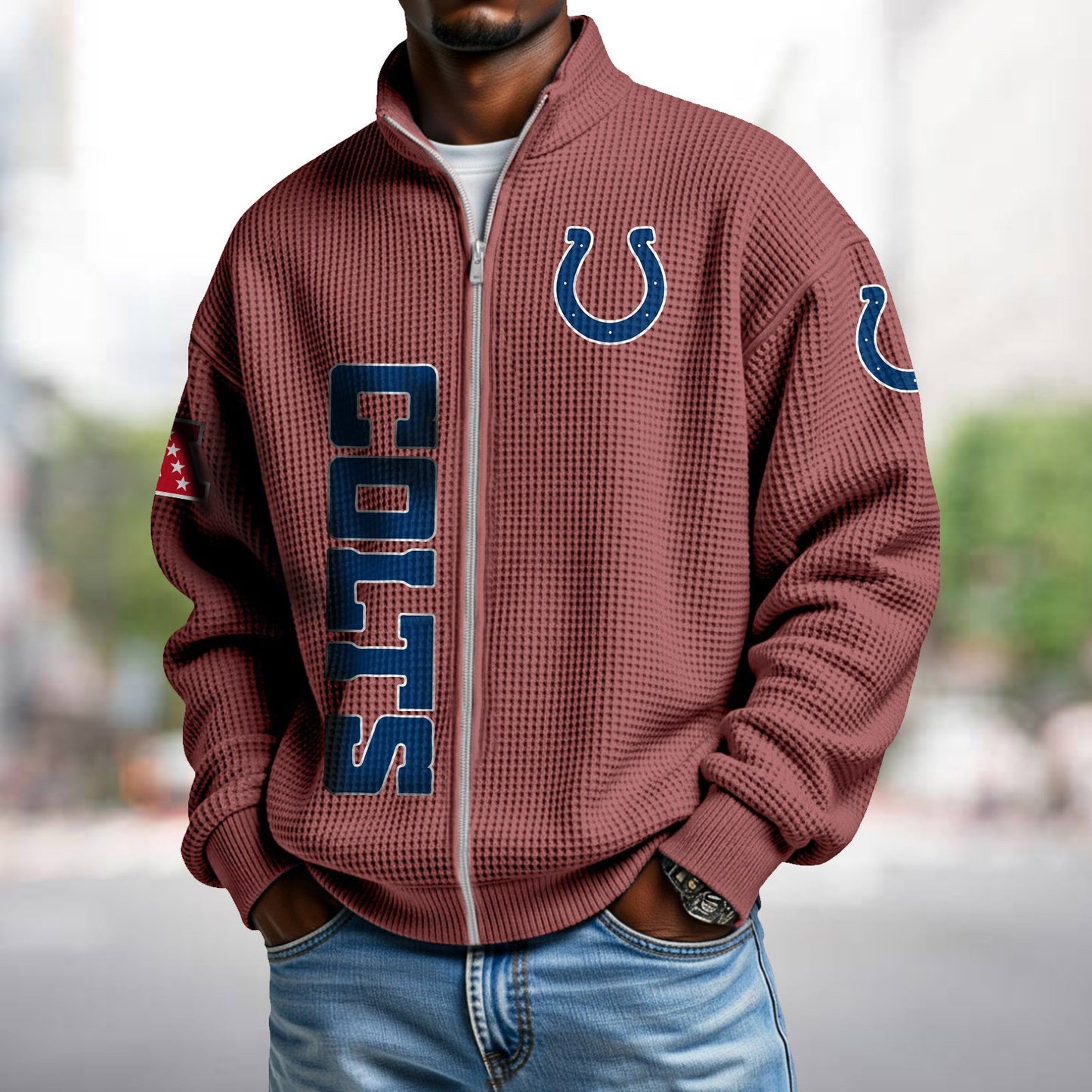 IND x NFL Waffle Zip-Up Sweatshirt DATND TANTD