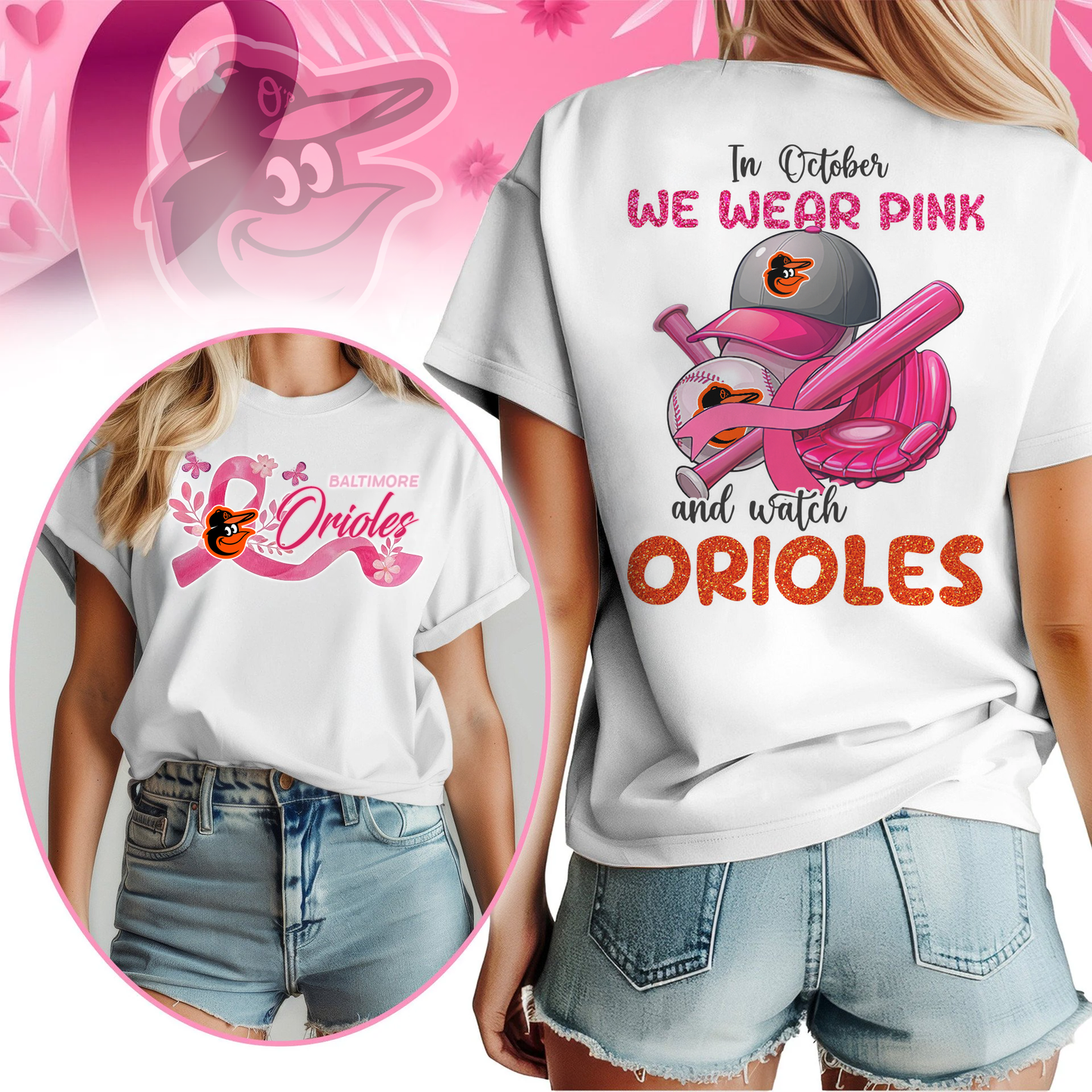 In October We Wear Pink And Watch MLB BO Shirt DDT NTL