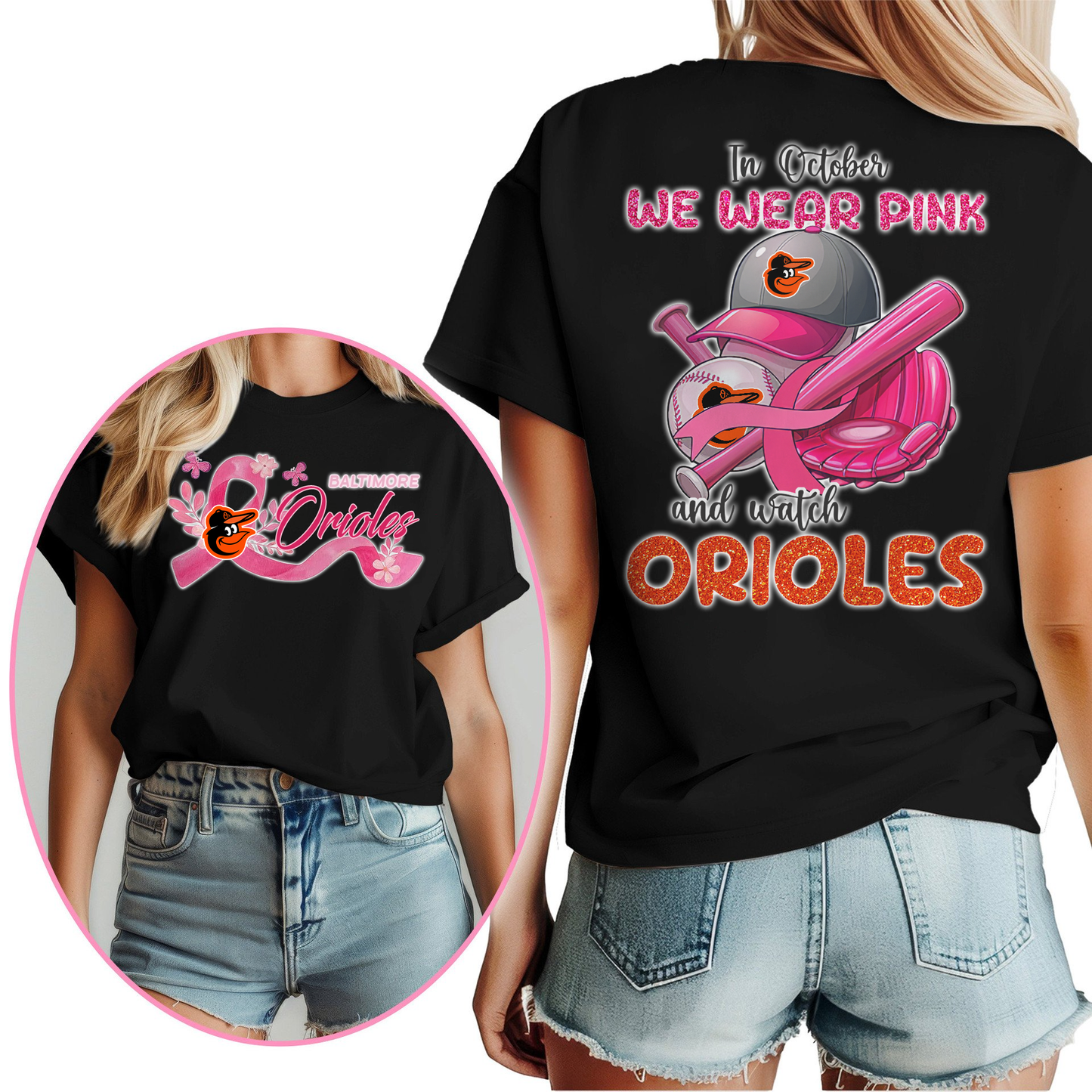 In October We Wear Pink And Watch MLB BO Shirt DDT NTL