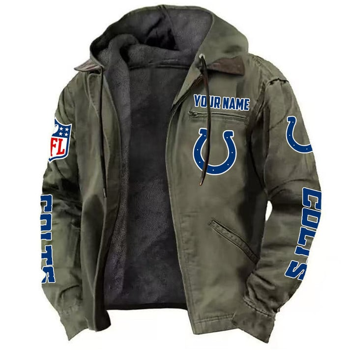 Indianapolis Colts Hooded Cardigan Jacket  V1 NAK
