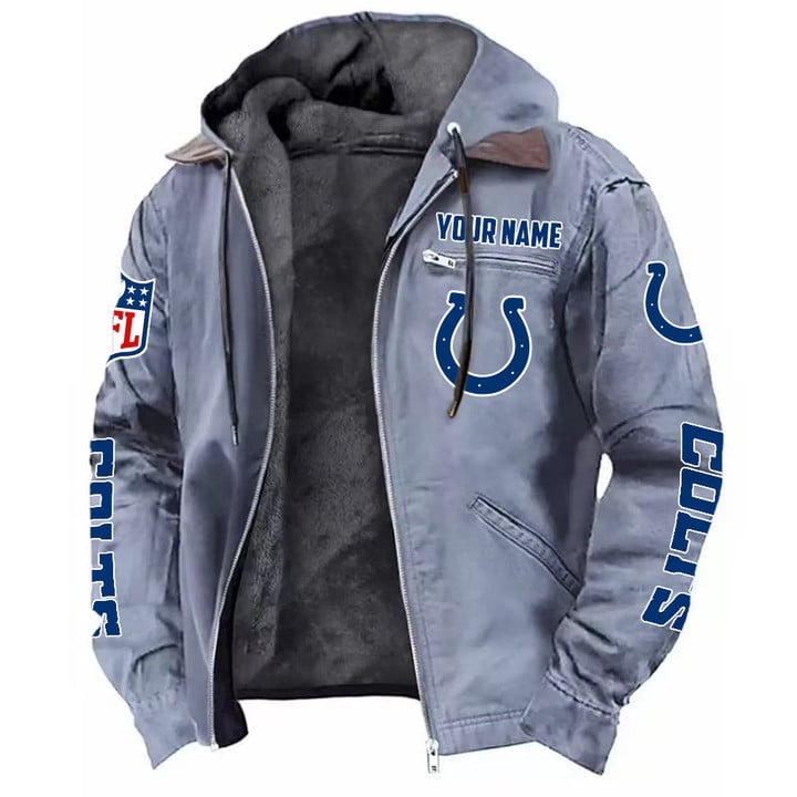 Indianapolis Colts Hooded Cardigan Jacket  V1 NAK