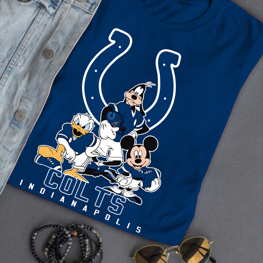 Indianapolis Colts Mickey Goofy Donald Disney NFL T-Shirt DATND TANTD