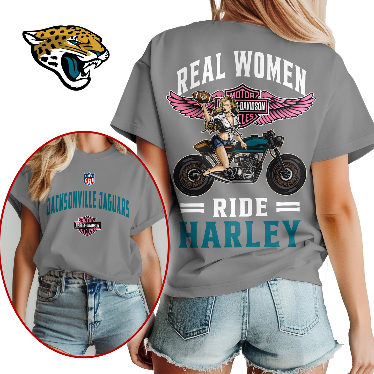 JJ Premium NFL Real Women Ride Harley 3D Shirt DDT CTND