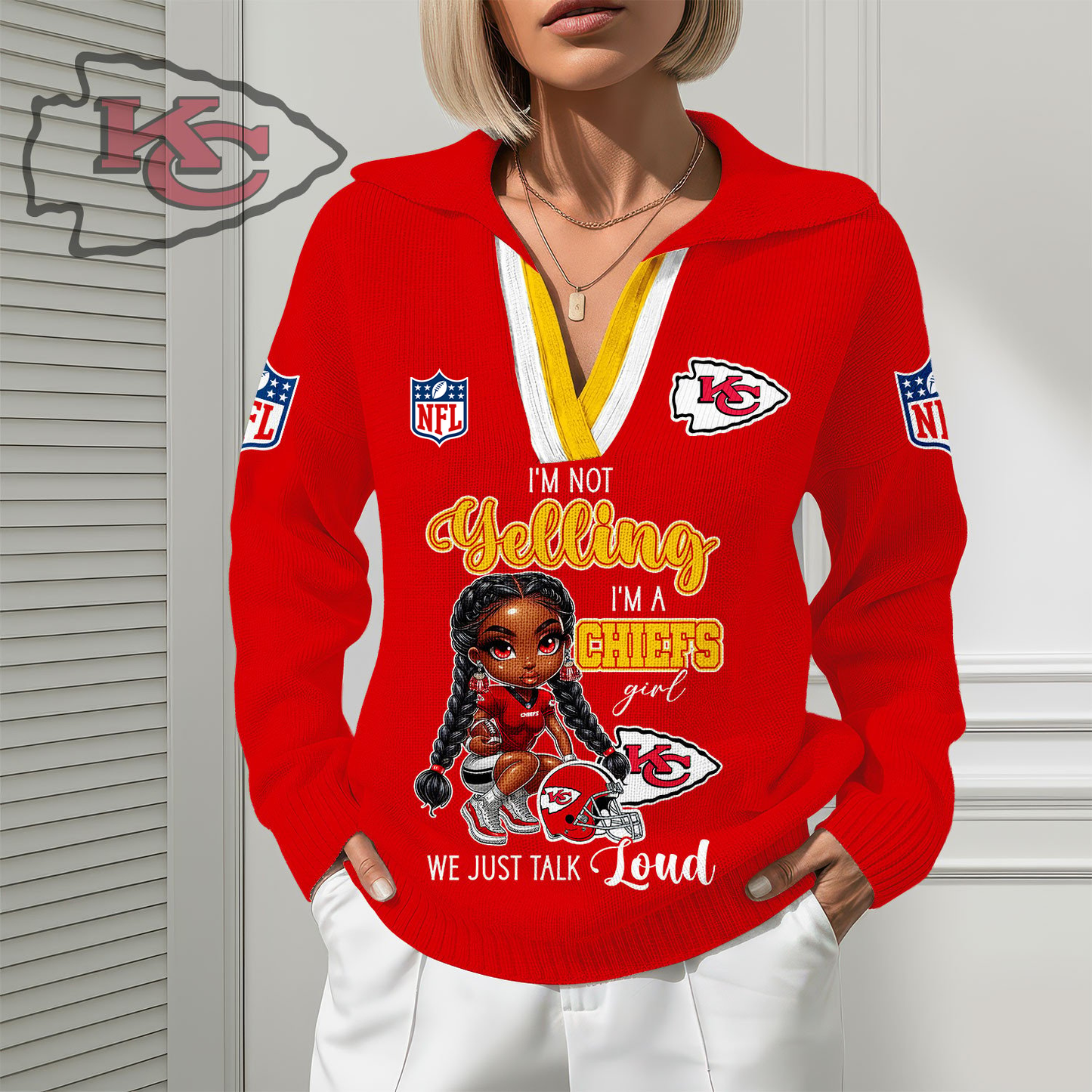 KCC Premium NFL Fan Classic Knit Pullover DDT CTND