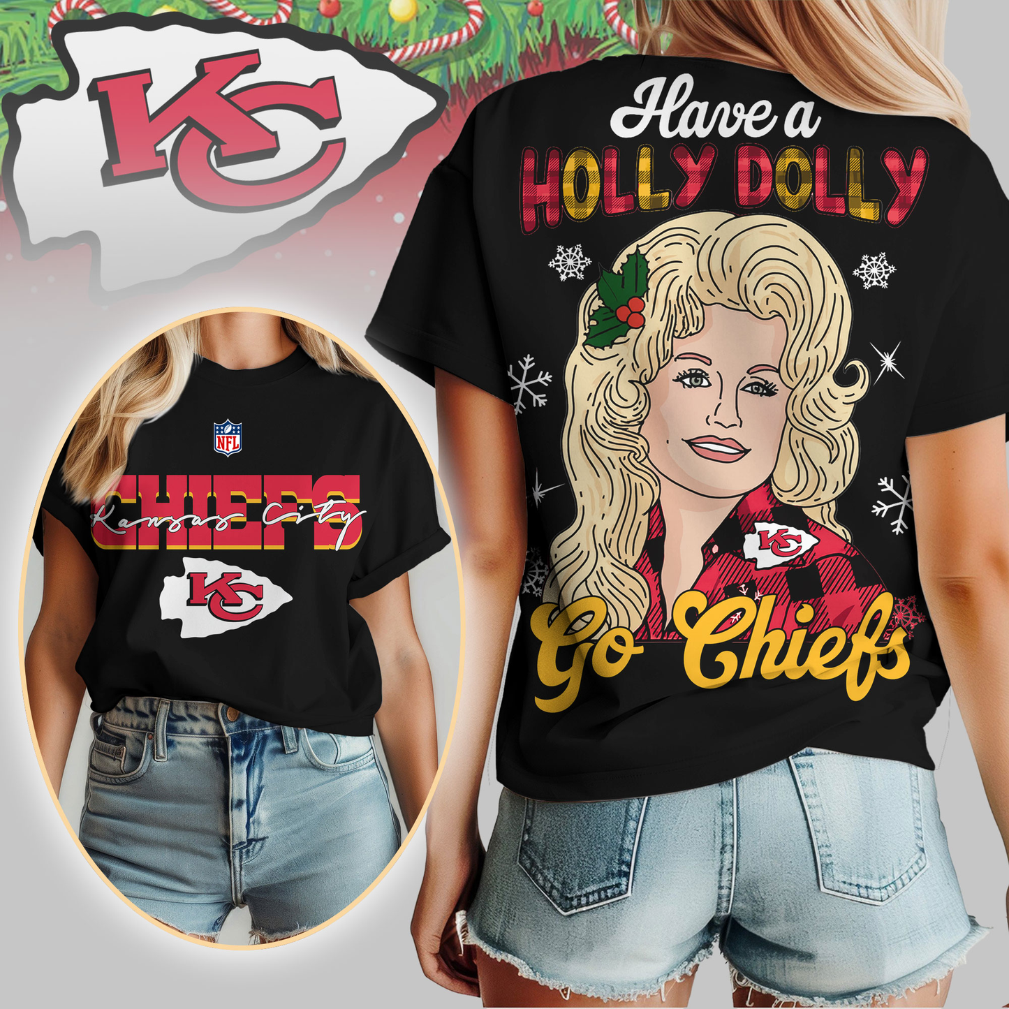 KCC Premium NFL Have A Holly Dolly Women Shirt DDT CTND