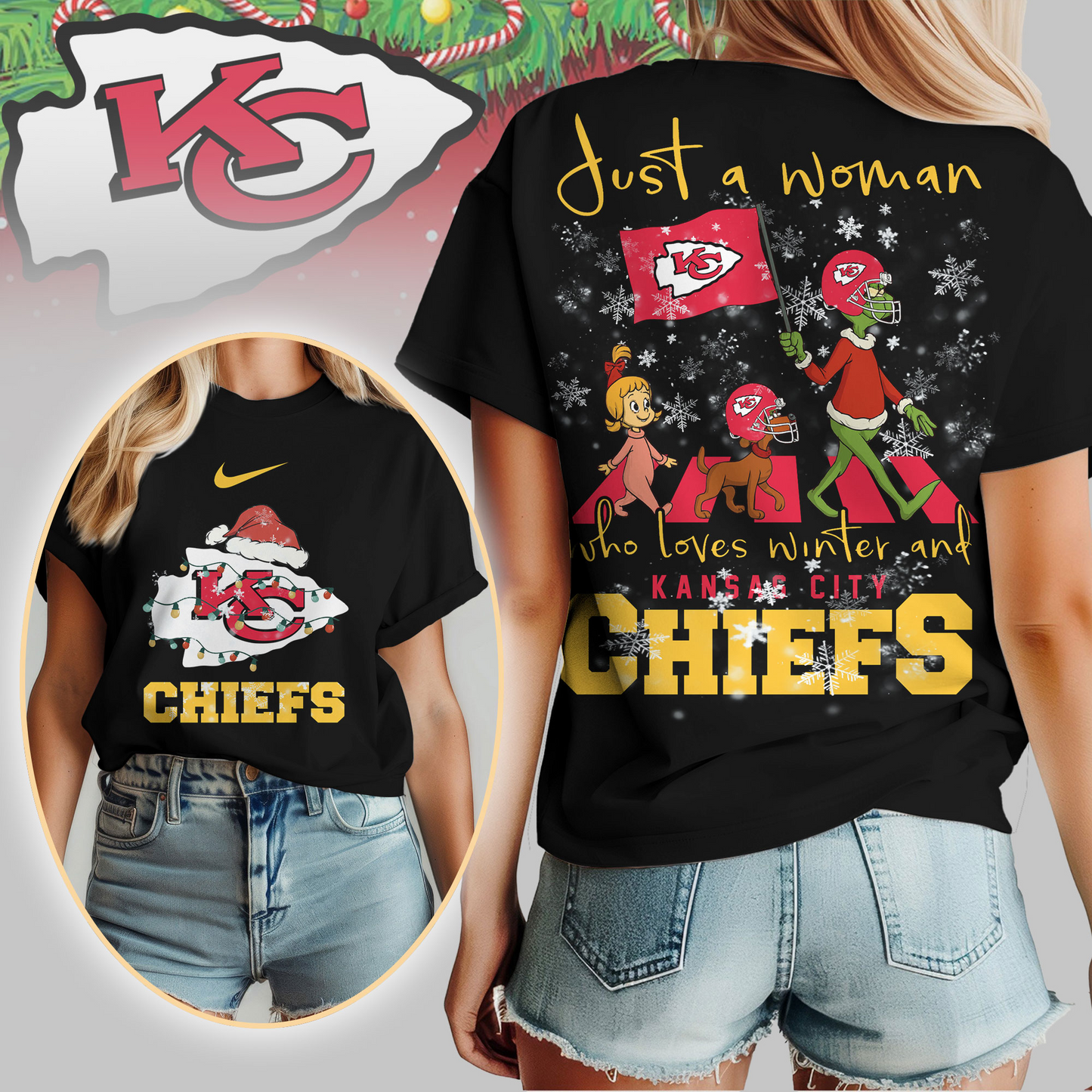 KCC Premium NFL Just A Woman Who Loves Winter 3D Shirt DDT CTND