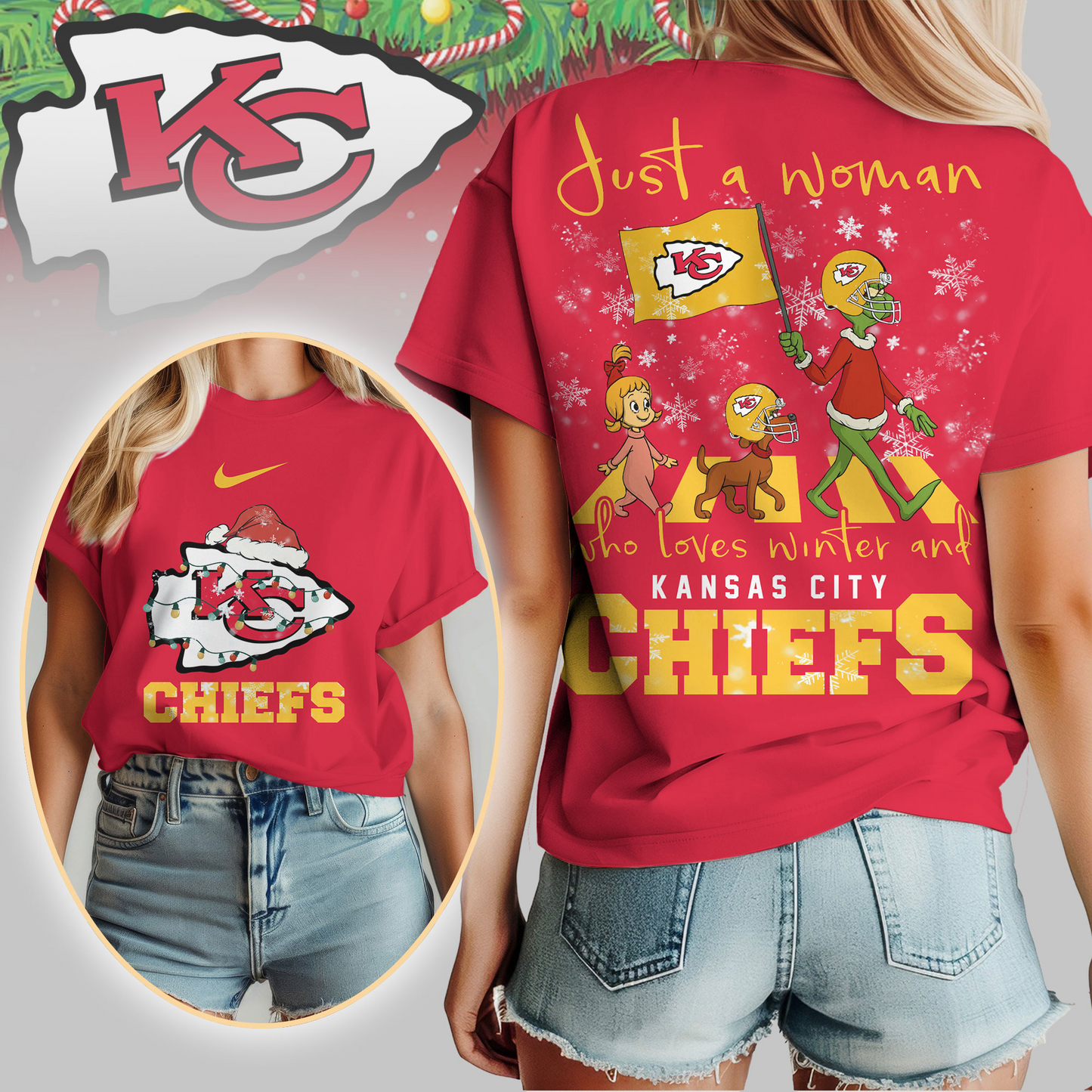 KCC Premium NFL Just A Woman Who Loves Winter 3D Shirt DDT CTND