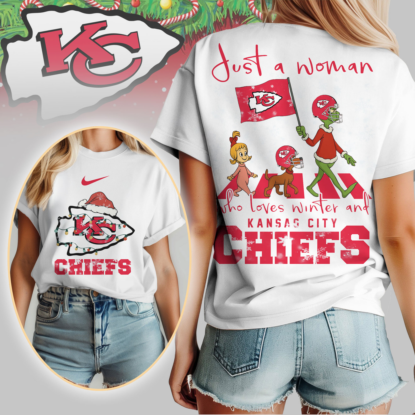 KCC Premium NFL Just A Woman Who Loves Winter 3D Shirt DDT CTND