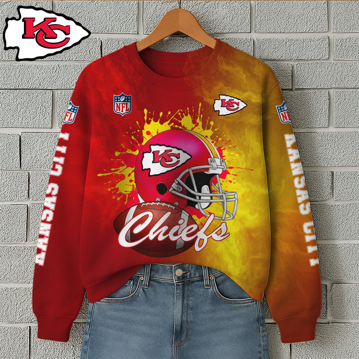 KCC Premium NFL Printed Long Sleeve Casual Sweatshirt DDT NTL