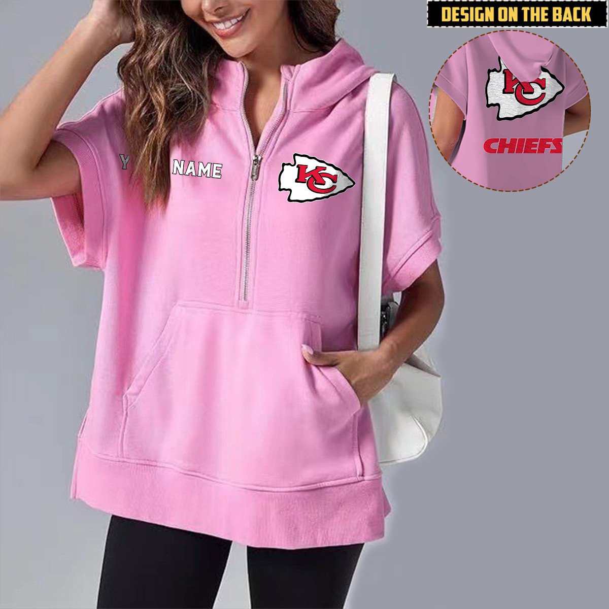 KCC x NFL Short Sleeve Zip Hoodie DATND TANTD