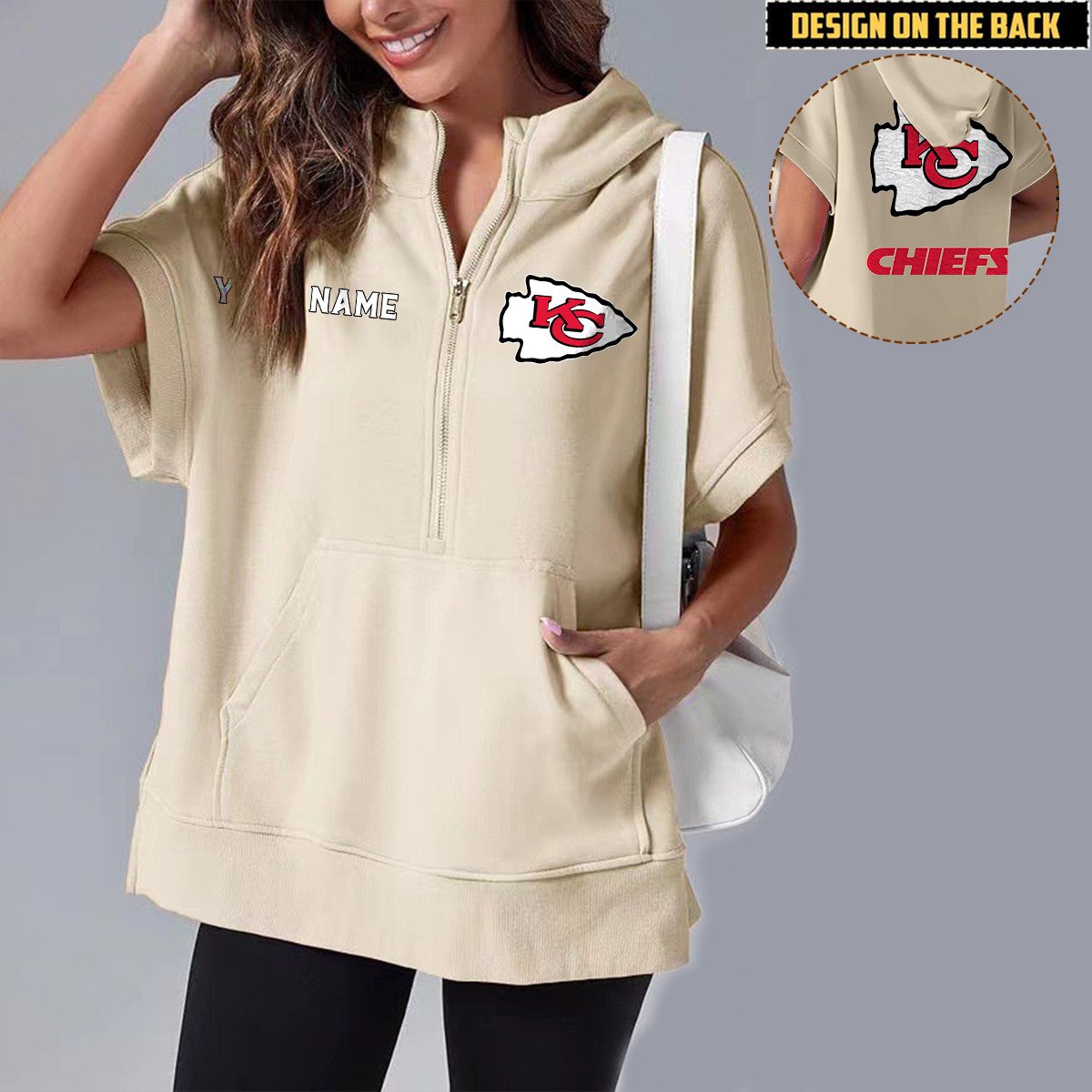 KCC x NFL Short Sleeve Zip Hoodie DATND TANTD