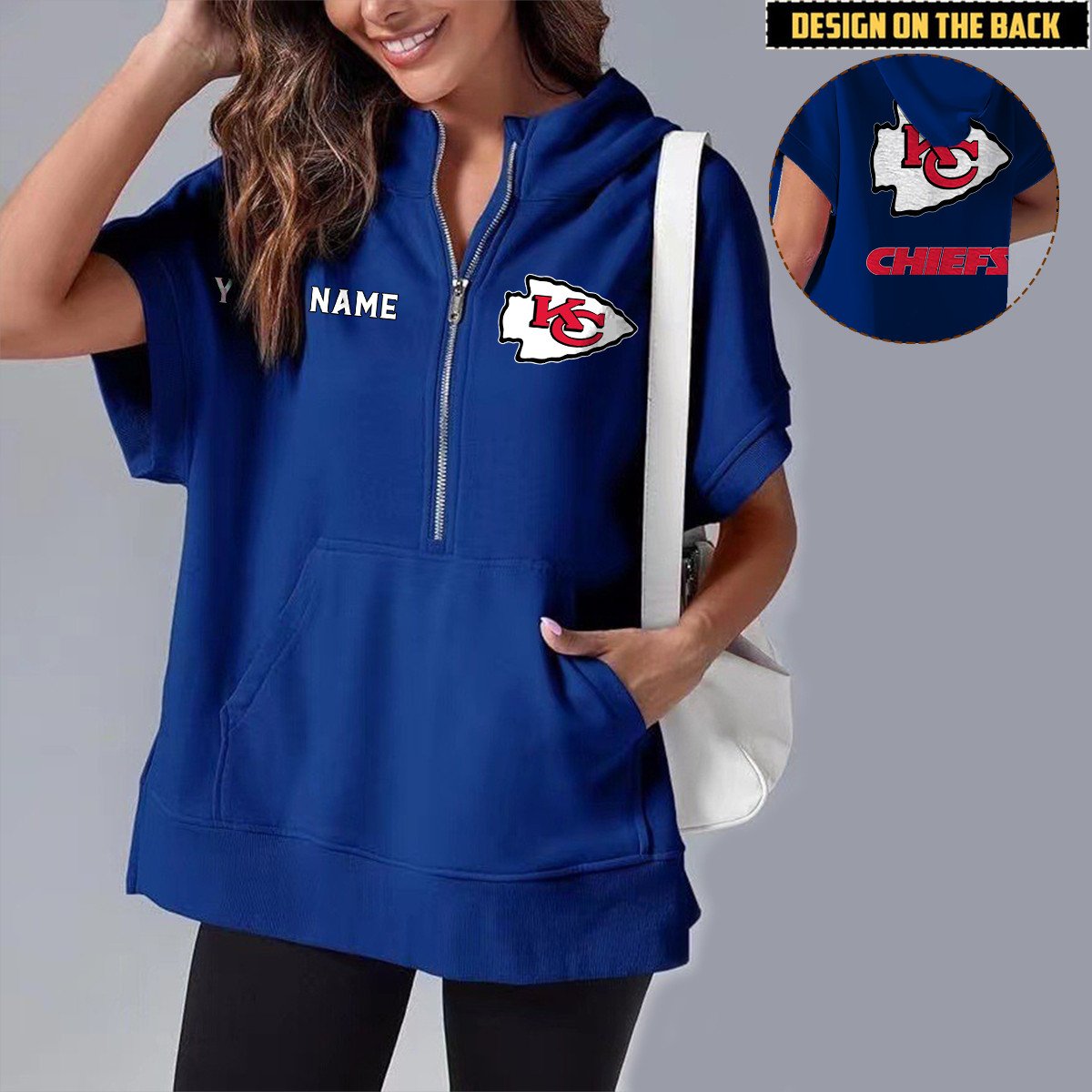 KCC x NFL Short Sleeve Zip Hoodie DATND TANTD