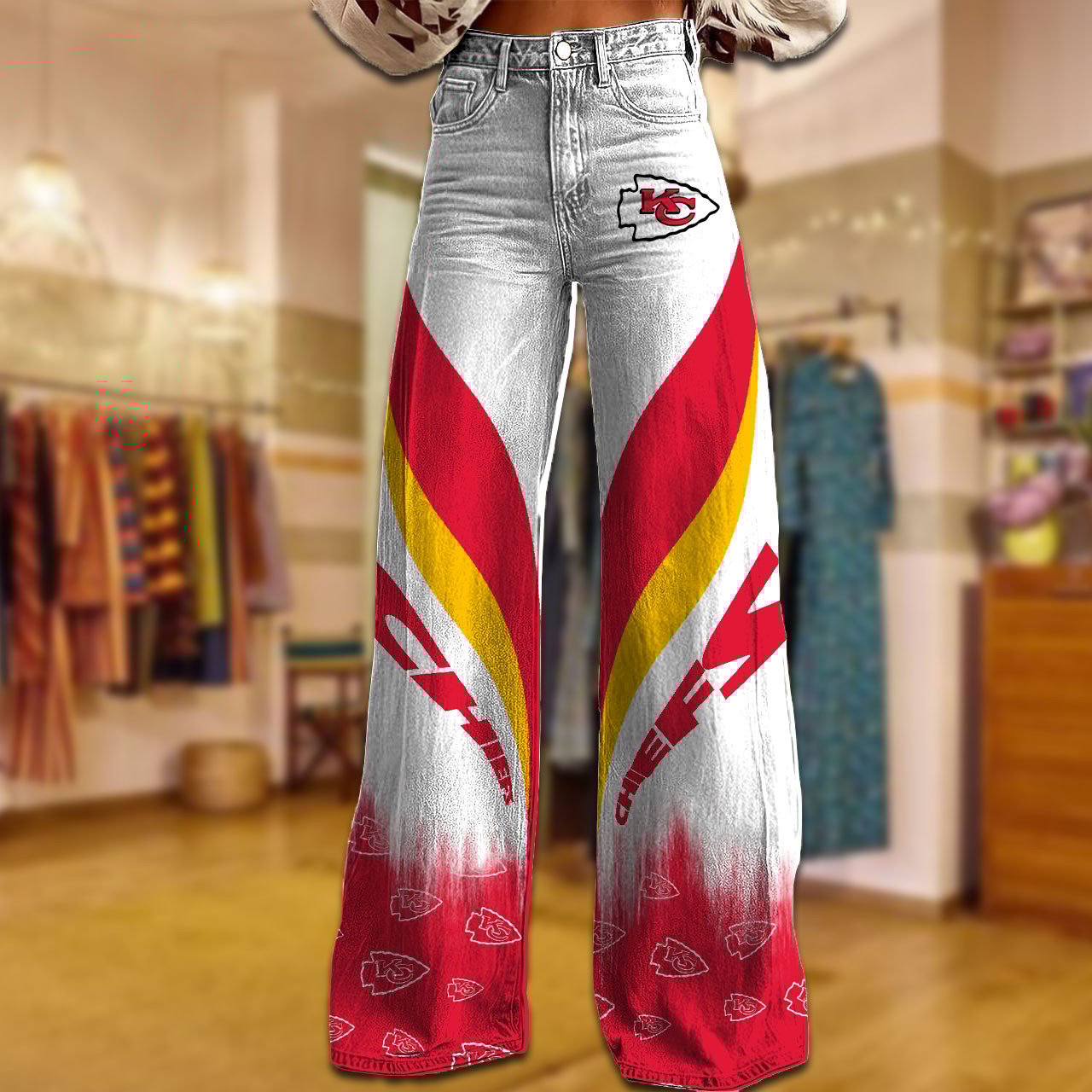 KCC x NFL Women's Casual Wide Leg Pants DATND TANTD 281025