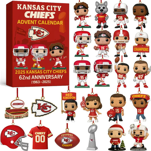 DISCOUNT 60% Kansas City Chiefs 2025 62nd Anniversary Advent Calendar BQH