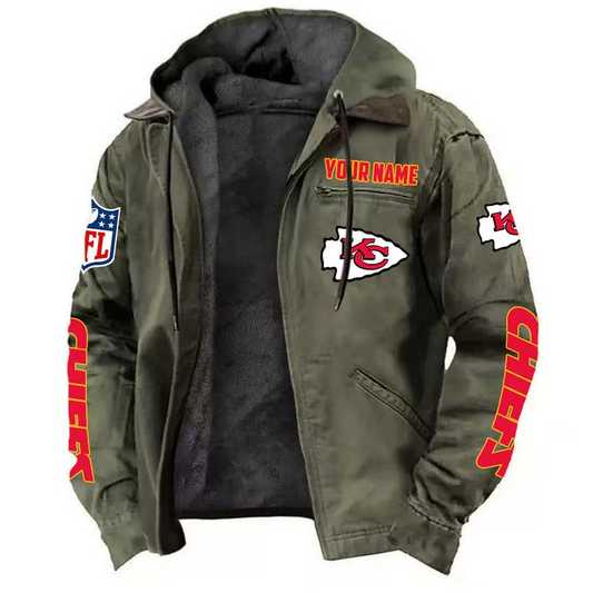 Kansas City Chiefs Hooded Cardigan Jacket  V1 NAK