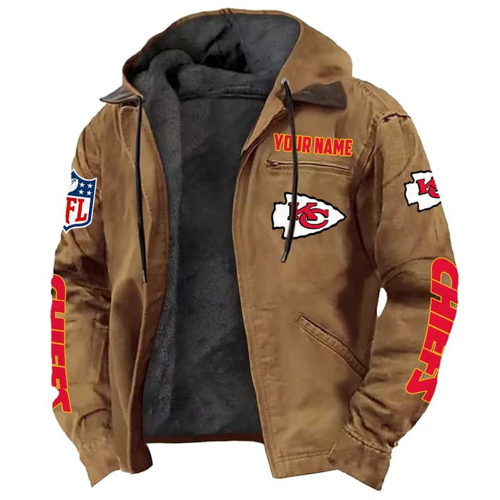 Kansas City Chiefs Hooded Cardigan Jacket  V1 NAK
