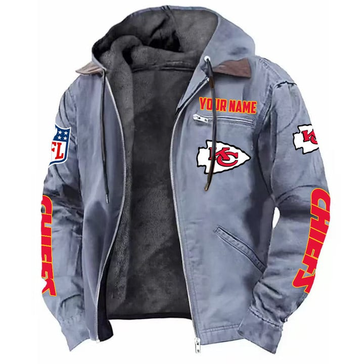 Kansas City Chiefs Hooded Cardigan Jacket  V1 NAK