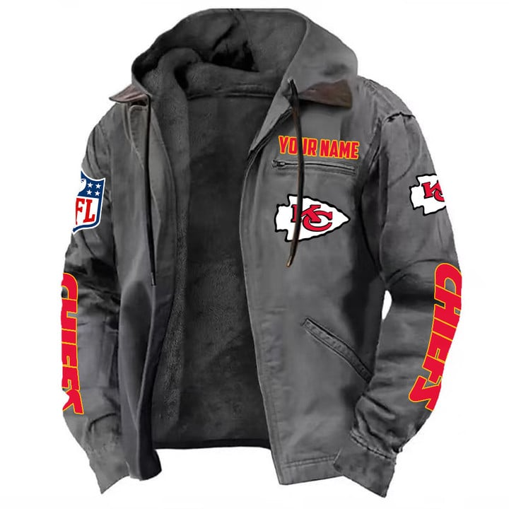 Kansas City Chiefs Hooded Cardigan Jacket  V1 NAK