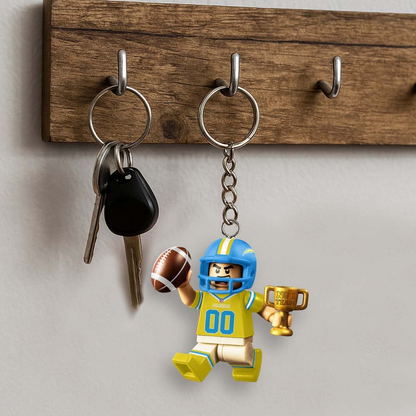 LAC Premium NFL Lego No. 1 Team Personalized Key Chain DDT NTL