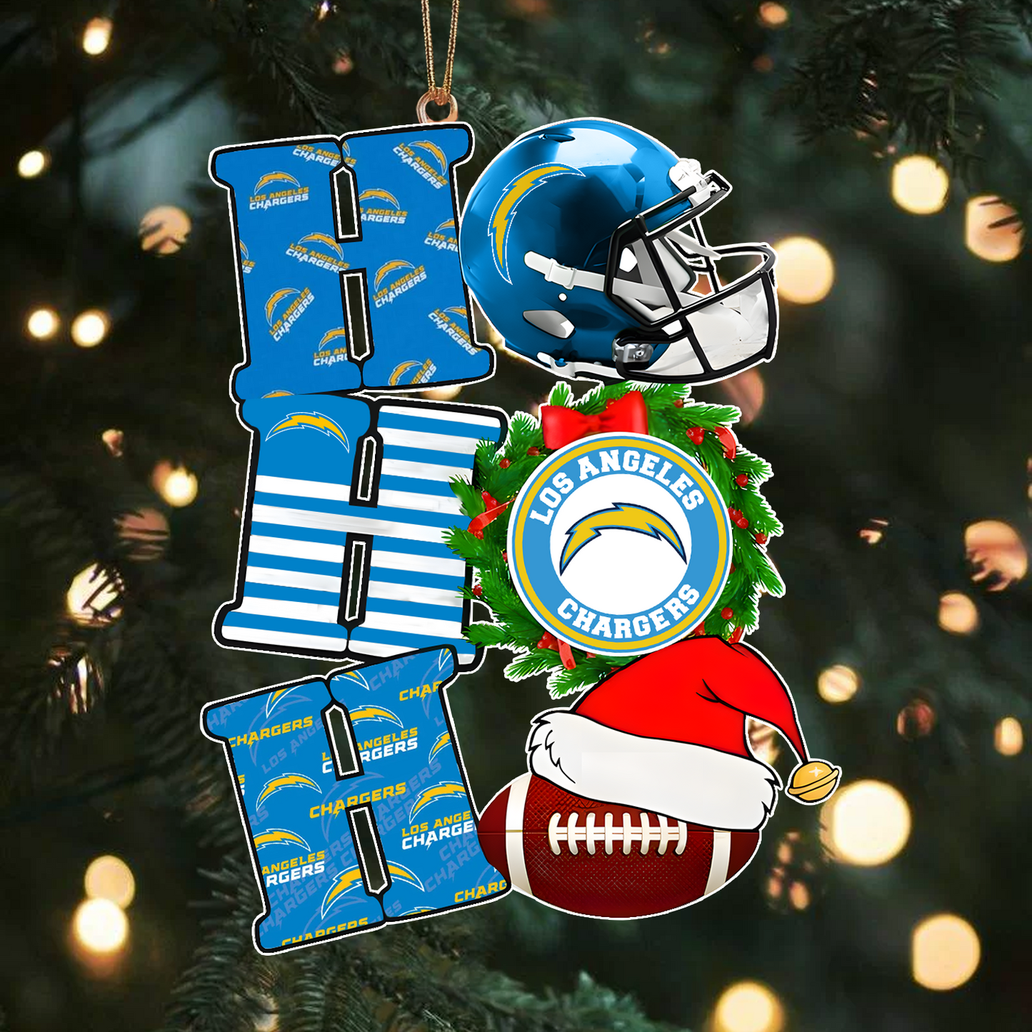 LAC x NFL Christmas Ho Ho Ho Ornament 0101 DatND ThuongNH