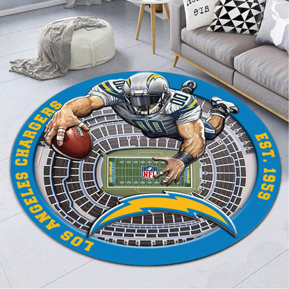 LAC x NFL Luxury 3D Round Rug DatND DVT