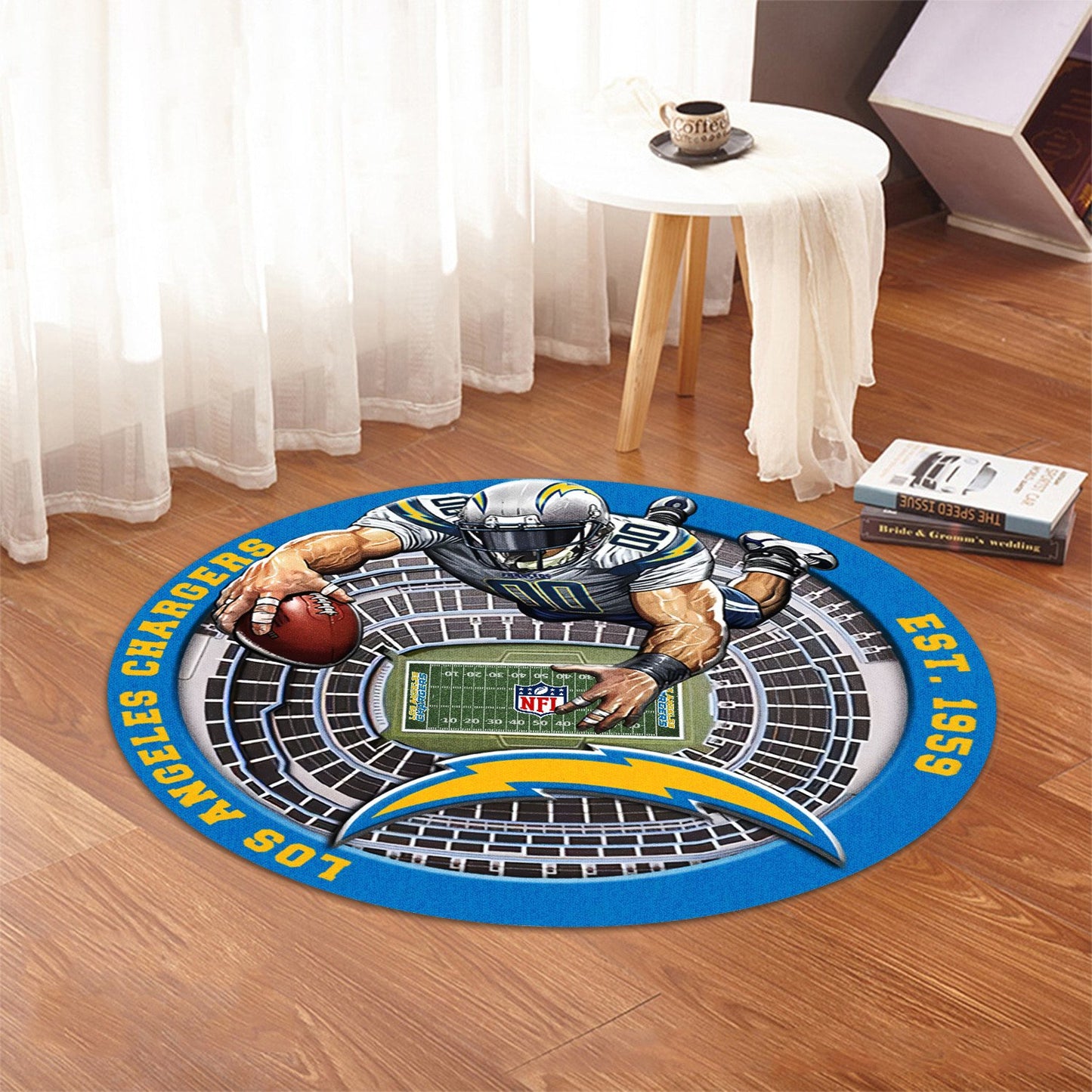 LAC x NFL Luxury 3D Round Rug DatND DVT