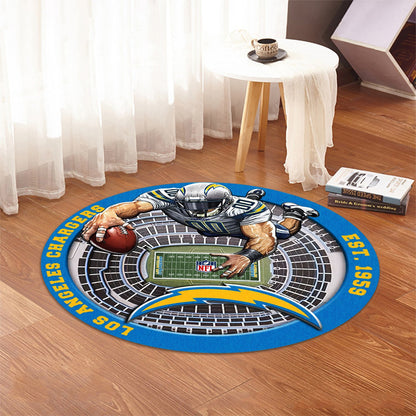 LAC x NFL Luxury 3D Round Rug DatND DVT