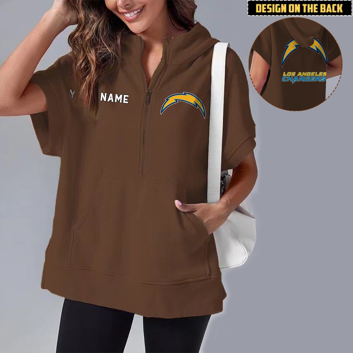 LAC x NFL Short Sleeve Zip Hoodie DATND TANTD