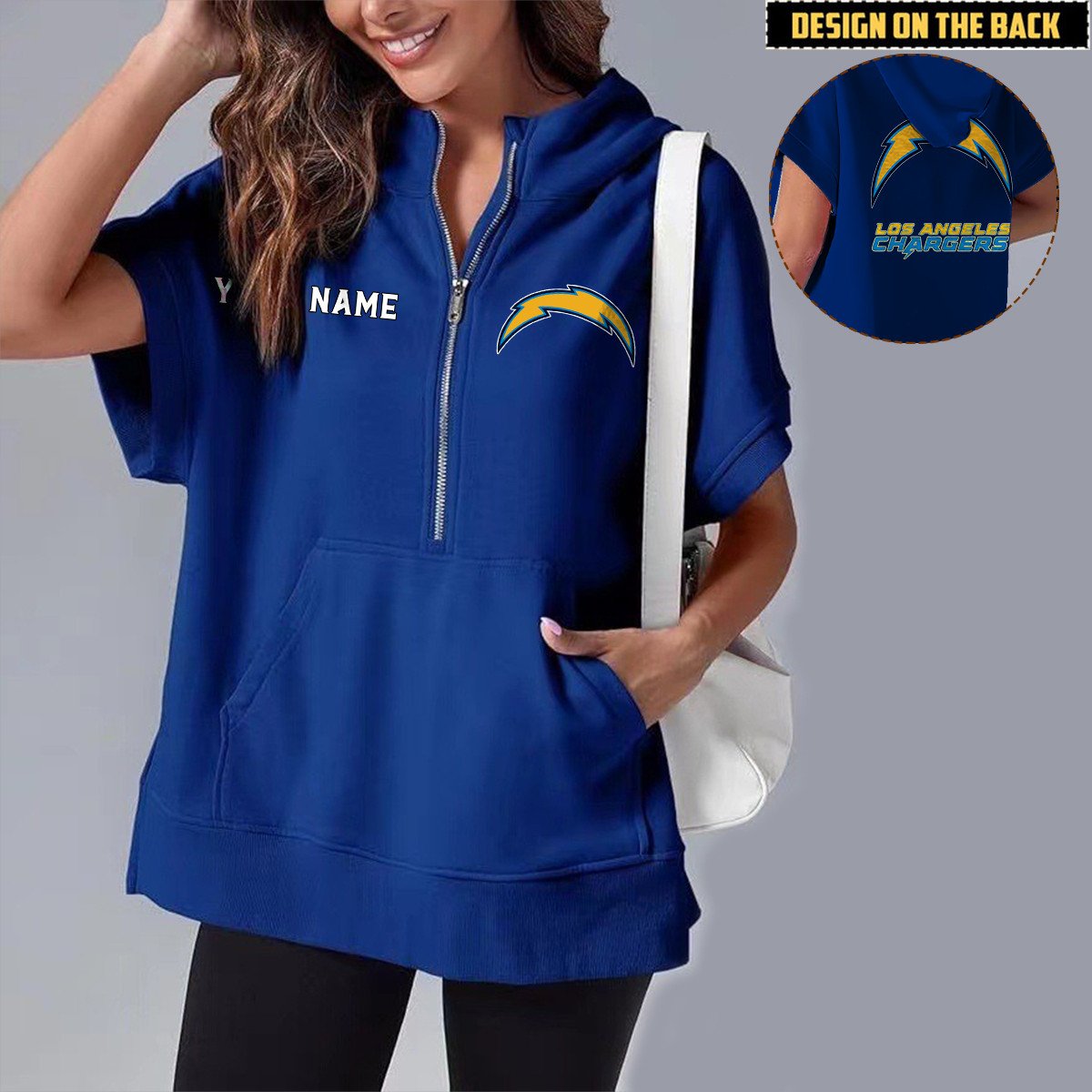 LAC x NFL Short Sleeve Zip Hoodie DATND TANTD