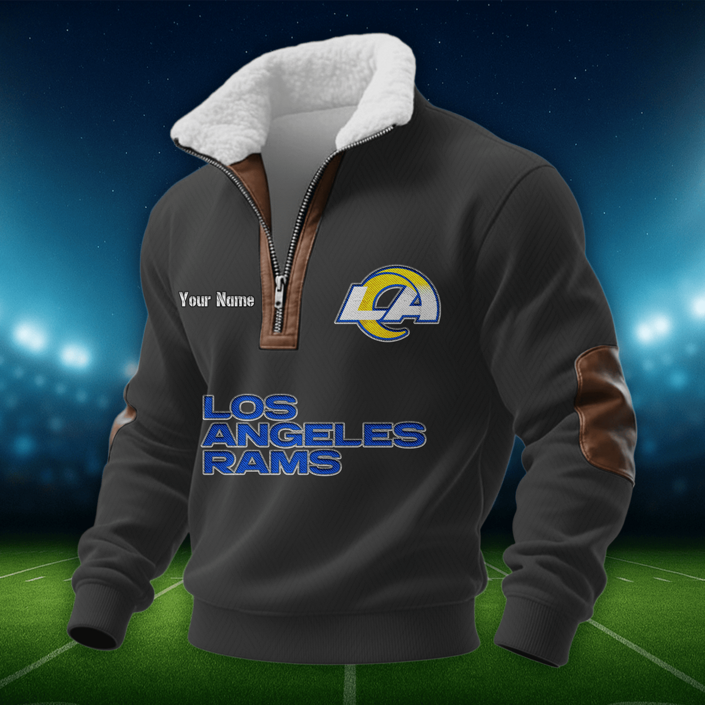 LAR NFL Men Fur Collar Sweatshirt DDT CTND