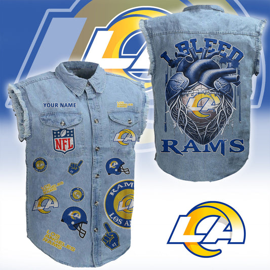 LAR NFL Personalize Sleeveless Denim Jacket For Fan DDT CTND