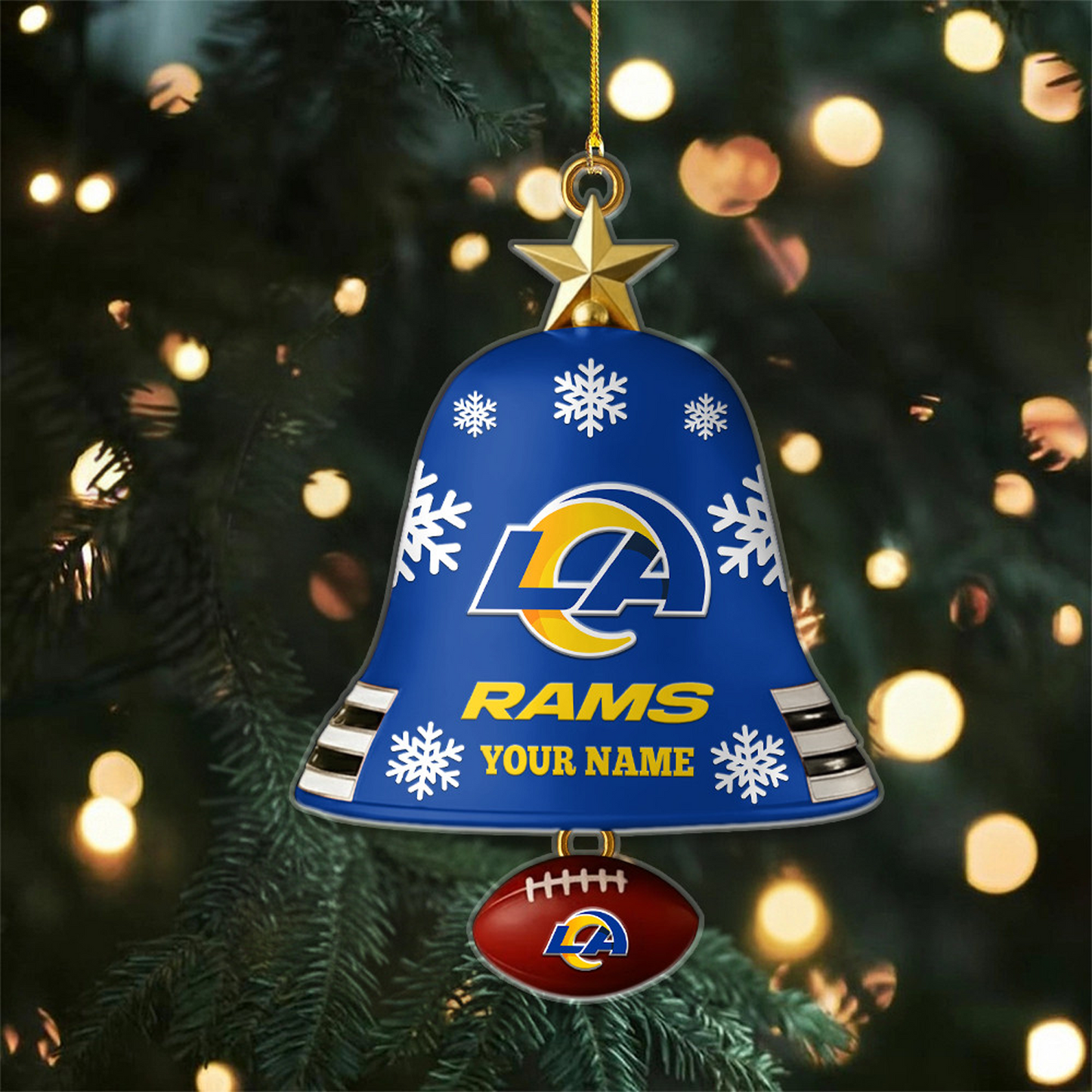 LAR x NFL Christmas Bell Ornament Custom Any Name DatND DVT