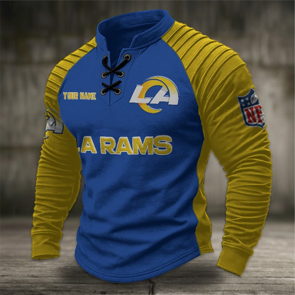 LAR x NFL Men Stand Collar Long Sleeve Top DDT  CTND