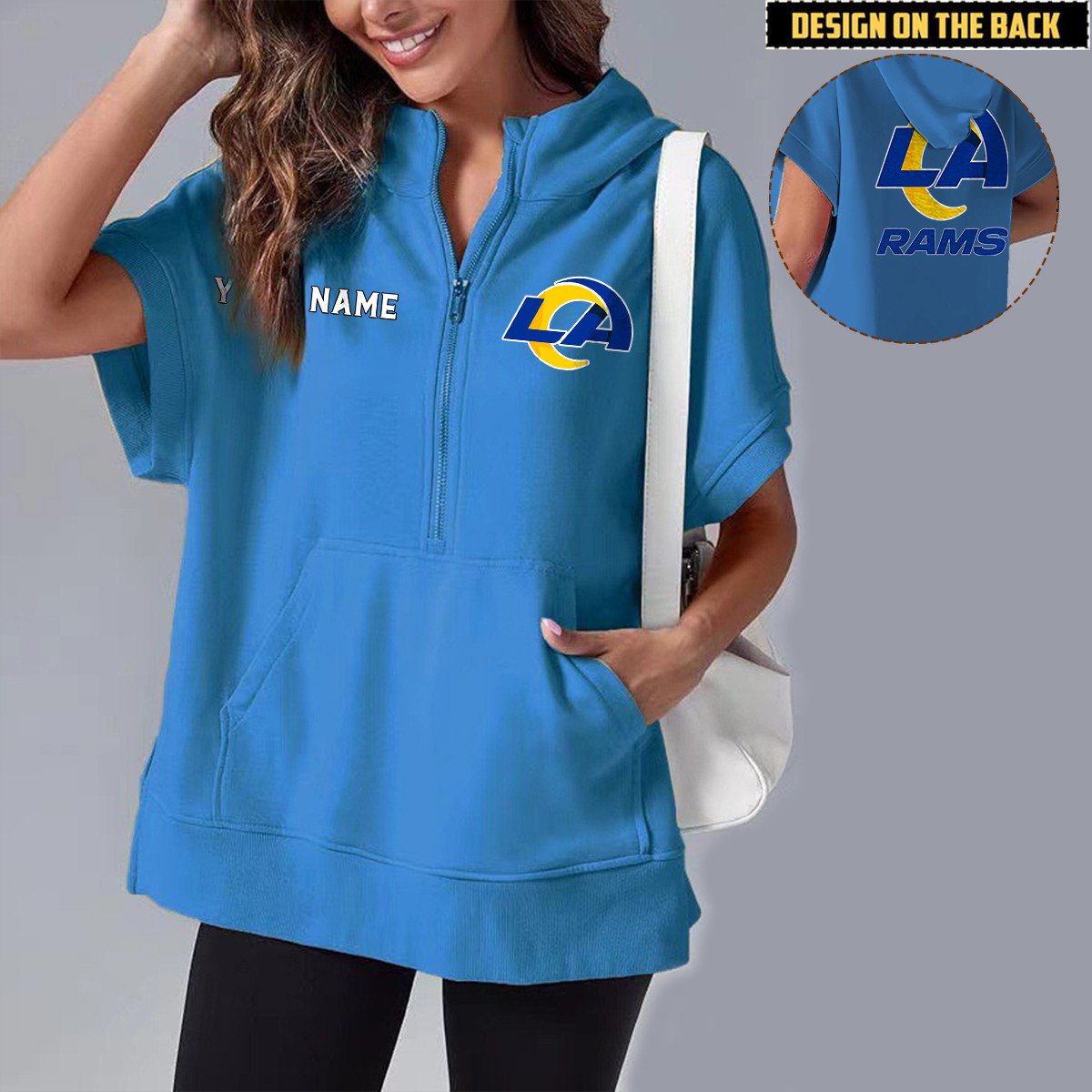 LAR x NFL Short Sleeve Zip Hoodie DATND TANTD