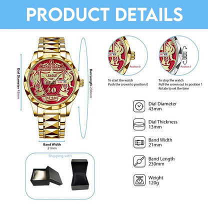 LIV 20 x RL Alloy Luxury Quartz Watch DATND TANTD