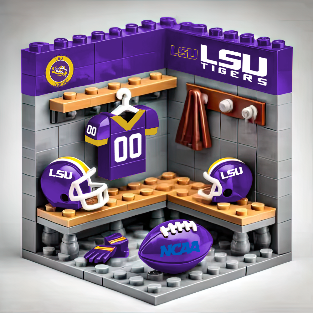 Ver.2 NCAA Teams Custom Building Blocks Creative Peripheral Gift Model Toy Mini Changing Room DDT CTND