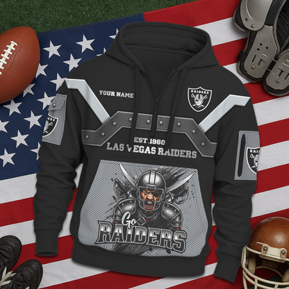 LVR Premium NFL 3D Half Zip Hoodie DDT NTL