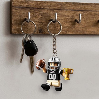 LVR Premium NFL Lego No. 1 Team Personalized Key Chain DDT NTL