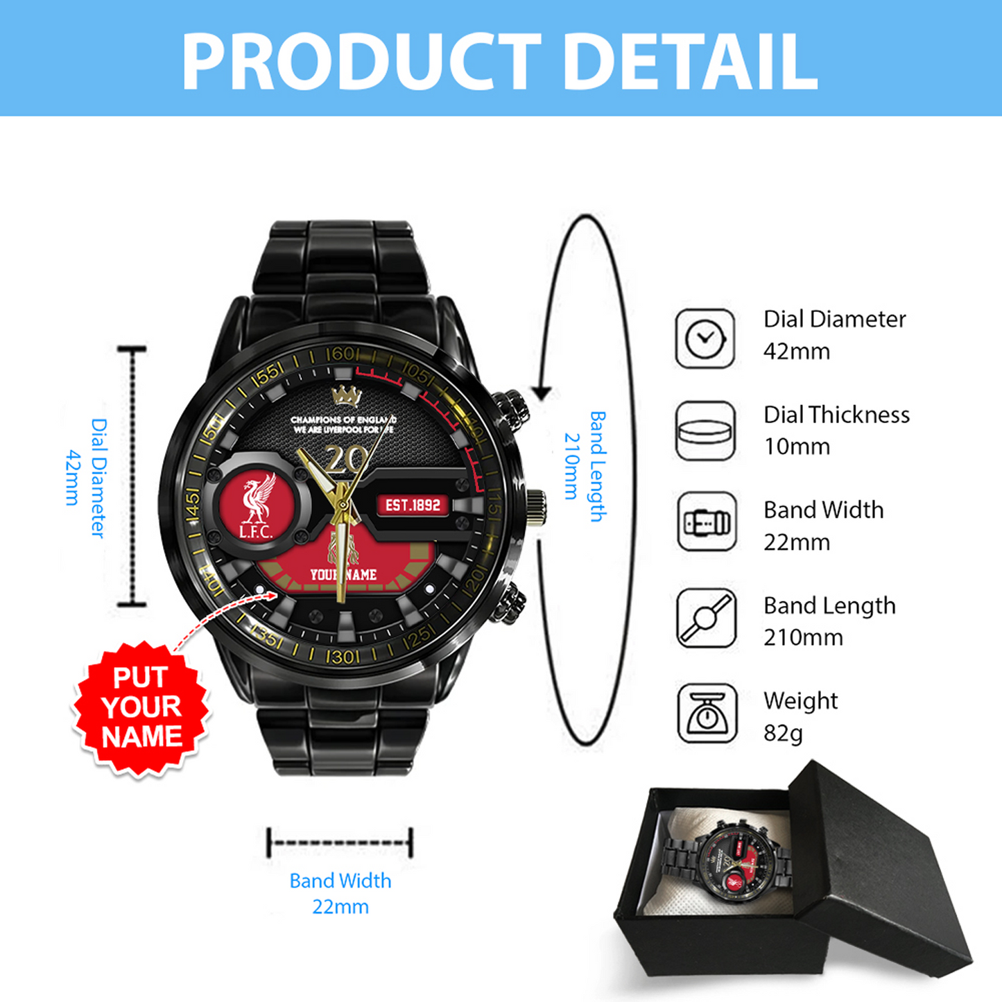 LIV Black Stainless Steel Watch V2 NDD